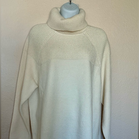 Women's Cream Turtleneck Sweater - Picture 1 of 4